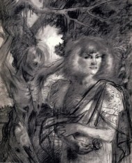 Otto Dix, La jeune fille et la mort, 1941, dessin et craie