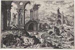 Paysage avec saint Jérôme et le dieu Tibre (Jérôme Cock, 1552)