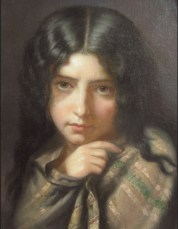 Portrait de jeune fille au châle (attribué à Charles-François Jalabert, 1819 - 1901)
