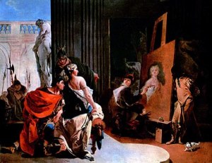 Alexandre le Grand visite l'artiste lorsqu'il peint Campaspe (Tiepolo, 1725-1726)